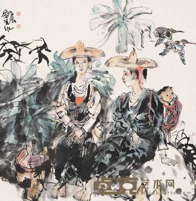 赵俊生 2000年作 小憩 镜心 68×66cm